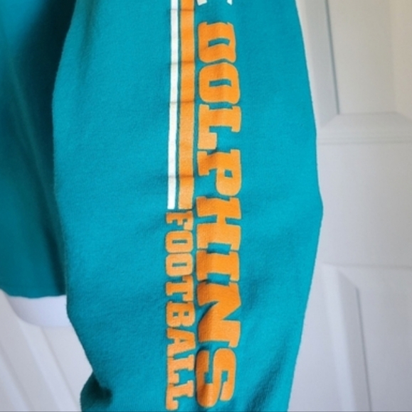 Majestic Miami Dolphins football team teal orange white long sleeve shirt medium - Picture 15 of 16